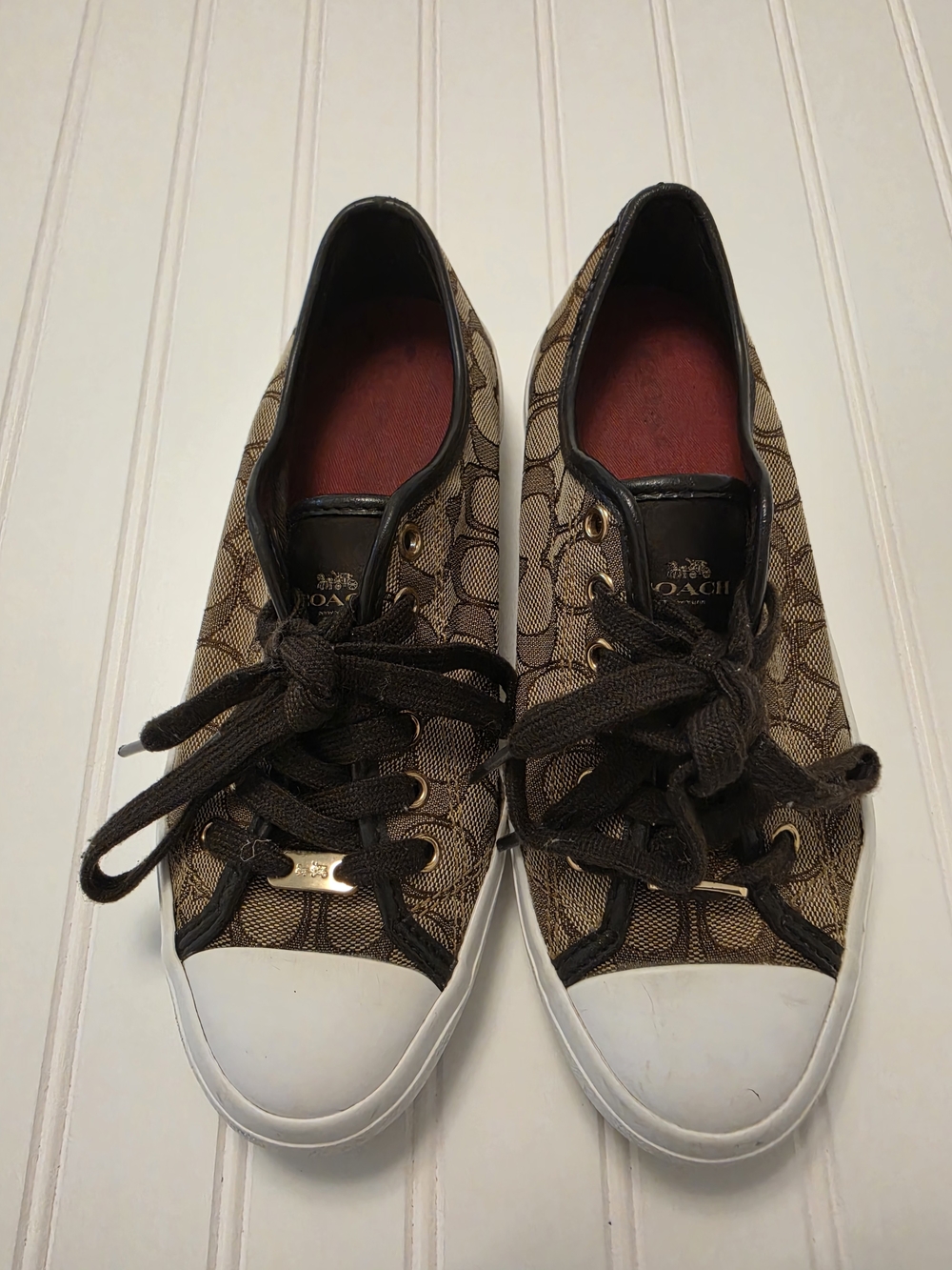 Coach Signature Canvas Low Top Sneakers - Brown